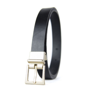 Kožený dámsky opasok BRUSH GOLD, šírka 2.5cm, Ručná výroba na Slovensku - Čierna