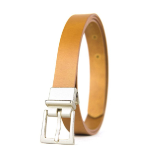 Kožený dámsky opasok BRUSH GOLD, šírka 2.5cm, Ručná výroba na Slovensku - Koňaková