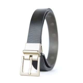 Kožený dámsky opasok BRUSH GOLD, šírka 2.5cm, Ručná výroba na Slovensku - Olivová