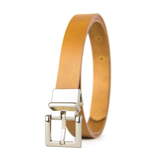 Kožený dámsky opasok ELEGANT GOLD, šírka 2.5cm, Ručná výroba na Slovensku - Koňaková