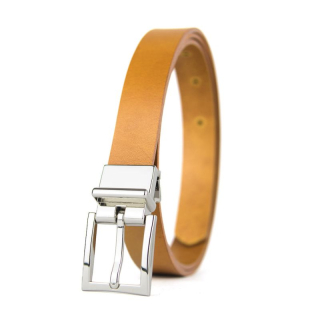 Kožený dámsky opasok GENTLE SILVER, šírka 2.5cm, Ručná výroba na Slovensku - Koňaková