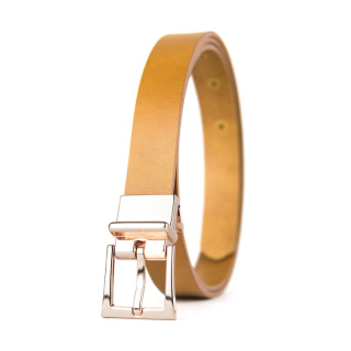 Kožený dámsky opasok LUXURY ROSE, šírka 2.5cm, Ručná výroba na Slovensku - Koňaková