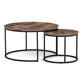 Set 2ks stolíkov 80x80cm, MDF staré drevo, AF-3002 OLW