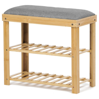 Botník, 60cm, bambus, prírodný, látka, DR-N1010 GREY2