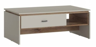 Konferenčný stolík, 110x64cm, sivý krémový, dub flagstaff tmavý, RIVERO RIVT01