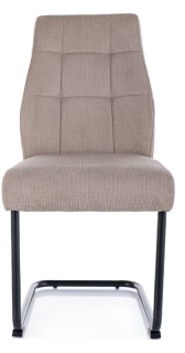 Jedálenská stolička, béžová látka, nohy kov čierny, APRIL VARDO