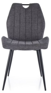 Jedálenská stolička, tmavo sivá látka, nohy kov čierny, ARCO BREGO