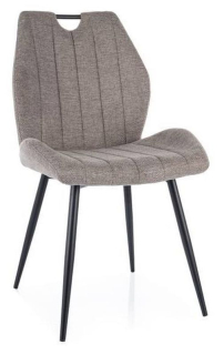 Jedálenská stolička, béžová látka, nohy kov čierny, ARCO BREGO