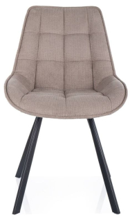 Jedálenská stolička, béžová látka, nohy kov čierny, CORSO VARDO