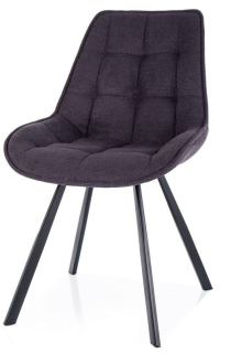 Jedálenská stolička, grafitová látka, nohy kov čierny, CORSO VARDO