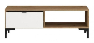 Konferenčný stolík, 100x67cm, dub coast evoke, biely, RICKO RIKT01