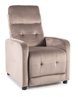 Polohovacie kreslo, relaxačné, béžová látka, Signal, OTUS VELVET
