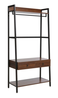 Regál, 84cm, šatníkový, čierny mat, orech, AVA A