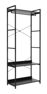 Regál, 80cm, čierny, RIN B