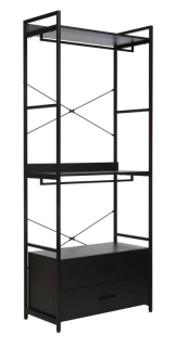 Regál, 80cm, čierny, RIN C