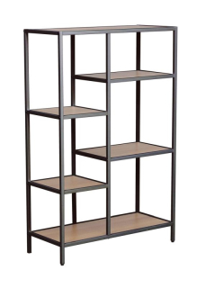 Regál, 70cm, dub, čierny, Signal, COSTA B