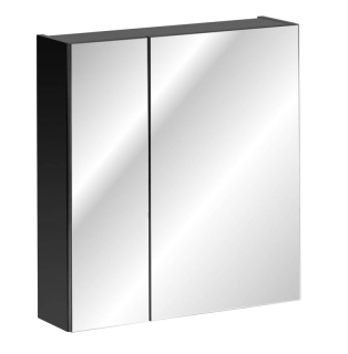 Skrinka so zrkadlom, 60cm, čierna, SANTA FE BLACK 84-60-A-2D
