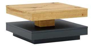 Konferenčný stolík, 67x67cm, dub artisan, antracyt, COTTO
