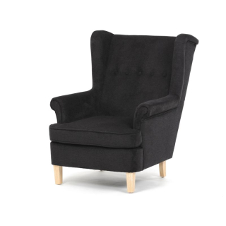 Kreslo ušiak, čierna látka, AK-388 BK2