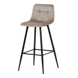 Barová stolička, hnedá látka, nohy čierne, AUB-X7015 CAP2