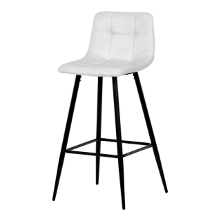 Barová stolička, biela látka, nohy čierne, AUB-X7015 WT2