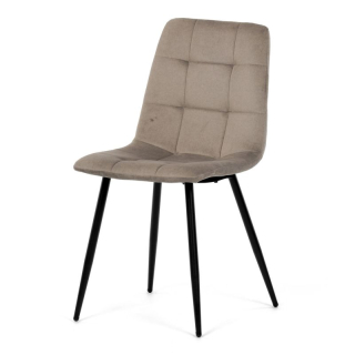 Jedálenská stolička, béžová, zamatová, látka, DCL-X7015 CAP2