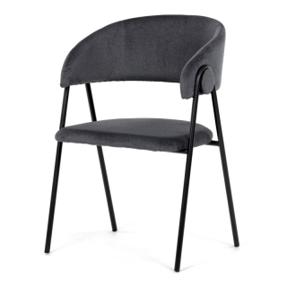 Jedálenská stolička, sivá, zamatová, látka, DCL-X7130 GREY2