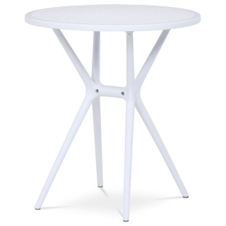 Záhradný stôl, okrúhly 65cm, plast, biela, DT-X7007 WT