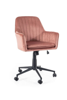 Kancelárske kreslo, ružová látka, Signal, Q-886