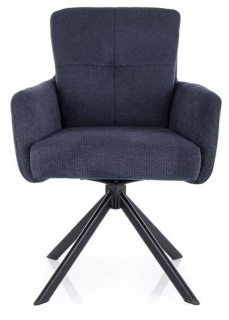 Jedálenská stolička, atramentová látka, nohy kov čierny, BASIL VARDO