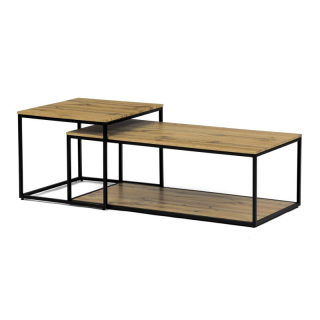 Set konferenčných stolíkov, 100x50cm, MDF, divoký dub, CT-X7123 OAK