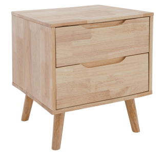 Nočný stolík, 43cm, masív, prírodný, BRUNI