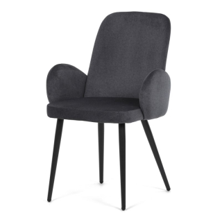  Jedálenská stolička, sivá, zamatová, látka, DCL-X7129 GREY2