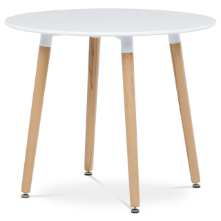 Jedálenský stôl, okrúhly, 90cm, MDF, biela, DT-306 WT
