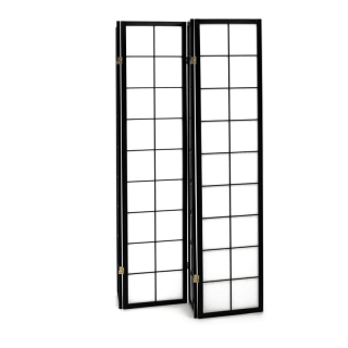 Paraván, 177cm, masív, čierny, EF-E804 BK