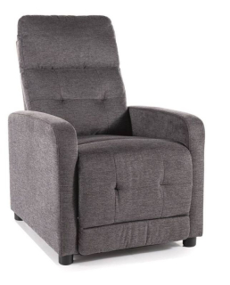 Relaxačné kreslo, polohovacie, tmavo sivá látka, Signal, OTUS BREGO