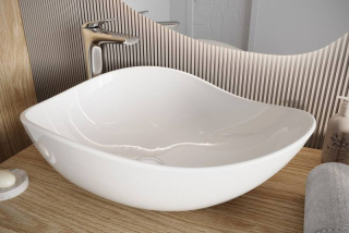 Umývadlo na dosku, 51cm, biele, CLOUD FREE WHITE