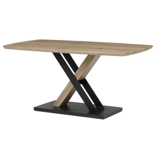 Jedálenský stôl 165x90cm, MDF, kov, dub san remo, HT-W1570 SRE