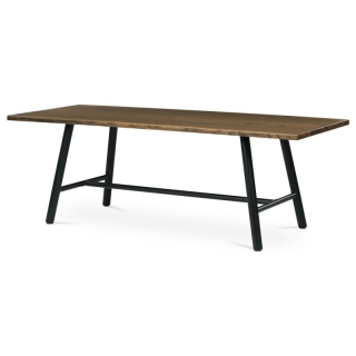 Jedálenský stôl 220x90cm, dýha, kov, orech, HT-T1822 WAL