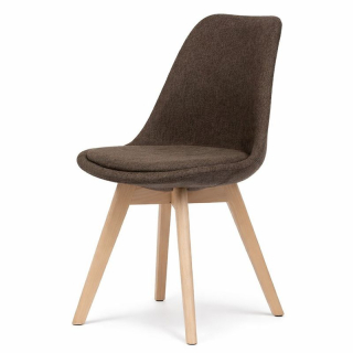 Jedálenská stolička NINA, hnedá, látka