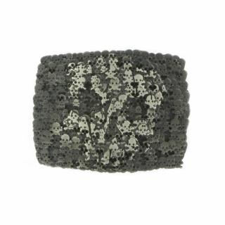 Dizajnová kovová pracka SKULL, 40mm