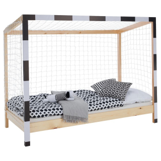 Montessori posteľ, 90x200, prírodná, biela, čierna, FUTAL