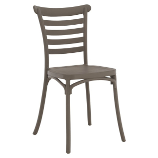Stohovateľná stolička, sivohnedý taupe plast, SAVITO