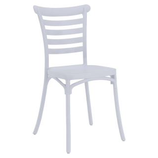 Stohovateľná stolička, biely plast, SAVITO