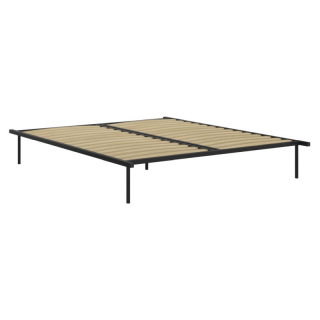 Samonosný rošt, 160x200, čierna, kov/breza, KENTAK