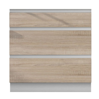 Spodná skrinka, 80cm, dub sonoma, biela, LINE D 80 3