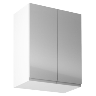 Horná skrinka, 60cm, biela, sivý lesk, AURORA G602F