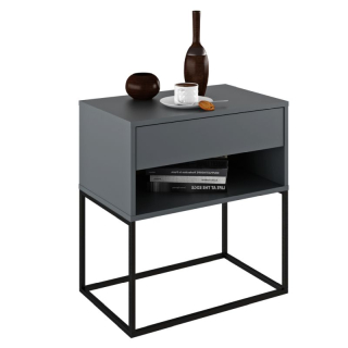 Nočný, príručný stolík, 60cm, grafit, čierny, ARTI TYP 2