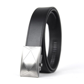 Kožený opasok s automatickou prackou NICKEL POLYGON - Čierna