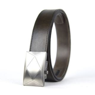 Kožený opasok s automatickou prackou NICKEL POLYGON - Olivová